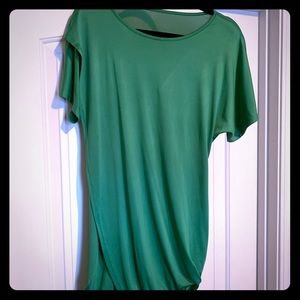 Green Bodycon Ruched Wrap T-Shirt Dress